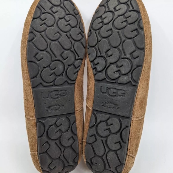Ugg Sz 8 Alder Tan Suede Faux Shearling Lined Slippers - Picture 4 of 6